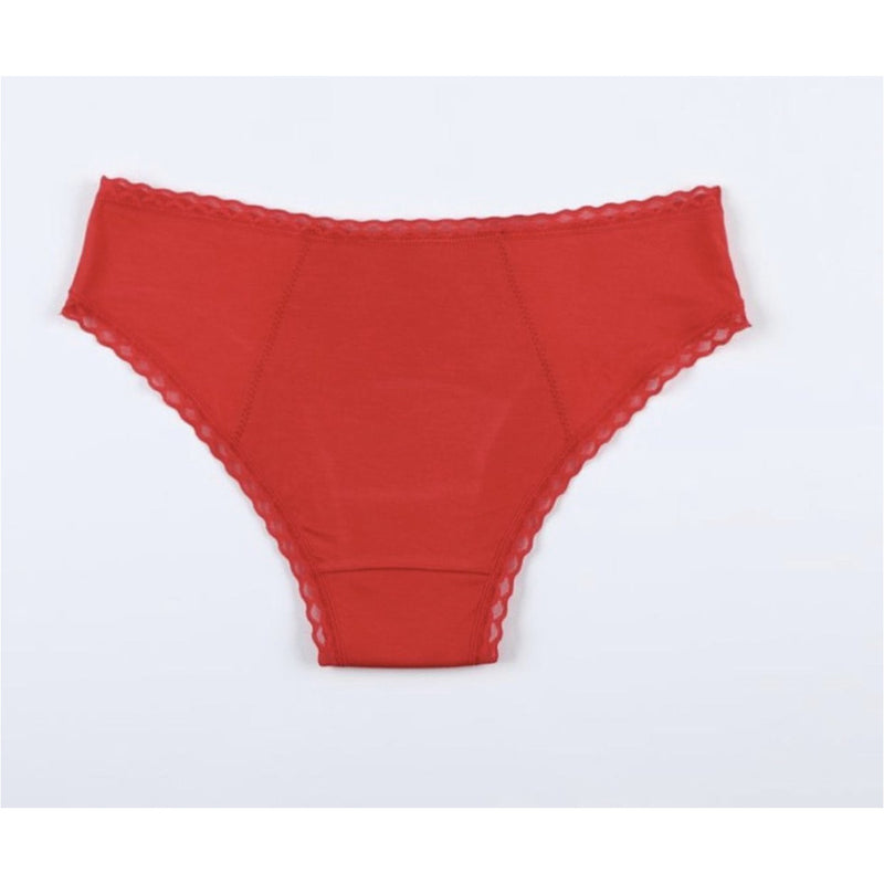 Lady Fire Red Cotton Period Panties