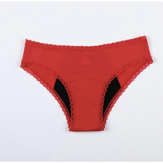 Lady Fire Red Cotton Period Panties