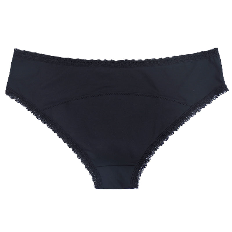 Lady Basic Black Cotton Period Panties